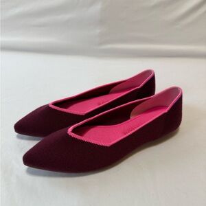 Rothy's Size 6 The Point Ballet Flat Wool Retired Currant Pink Flats